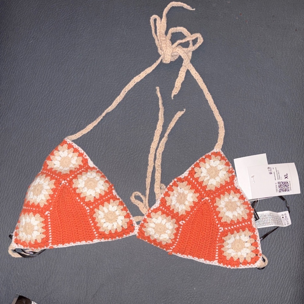Forever 21 Crochet Cami Top in Orange and Cream - Picture 1 of 5